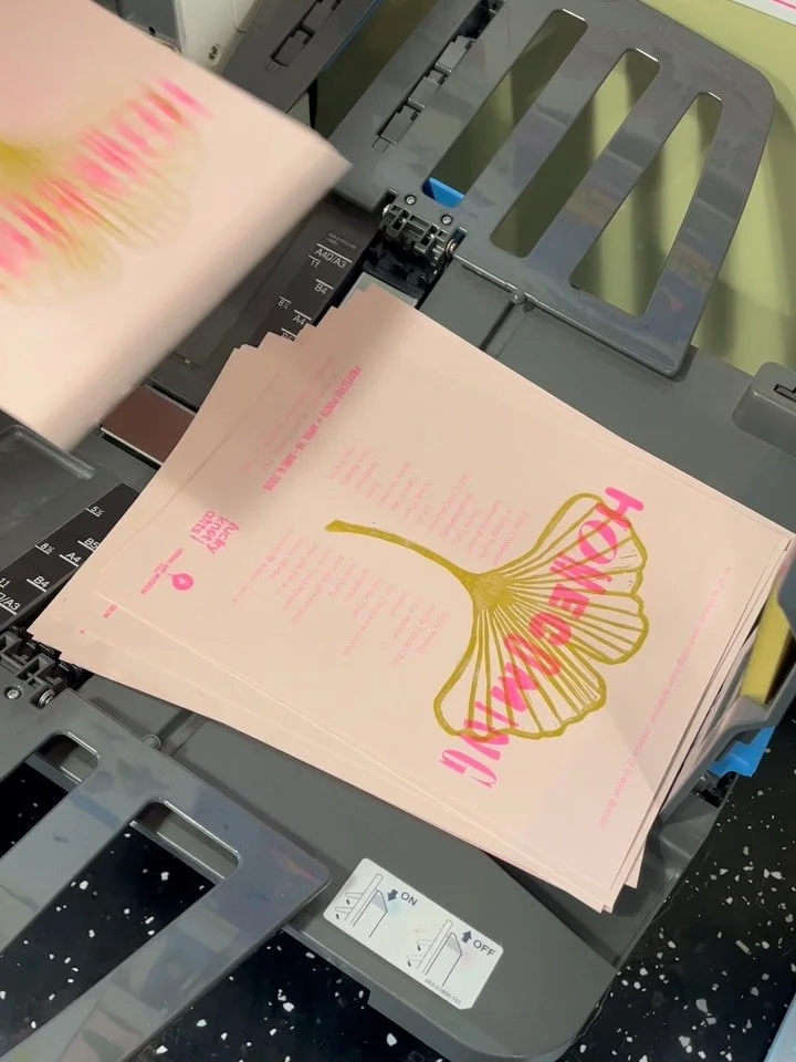 Artists gonna art 👀 Thank you, @essexartcenter, for community access to your glorious Riso printer!! 🩷🌈