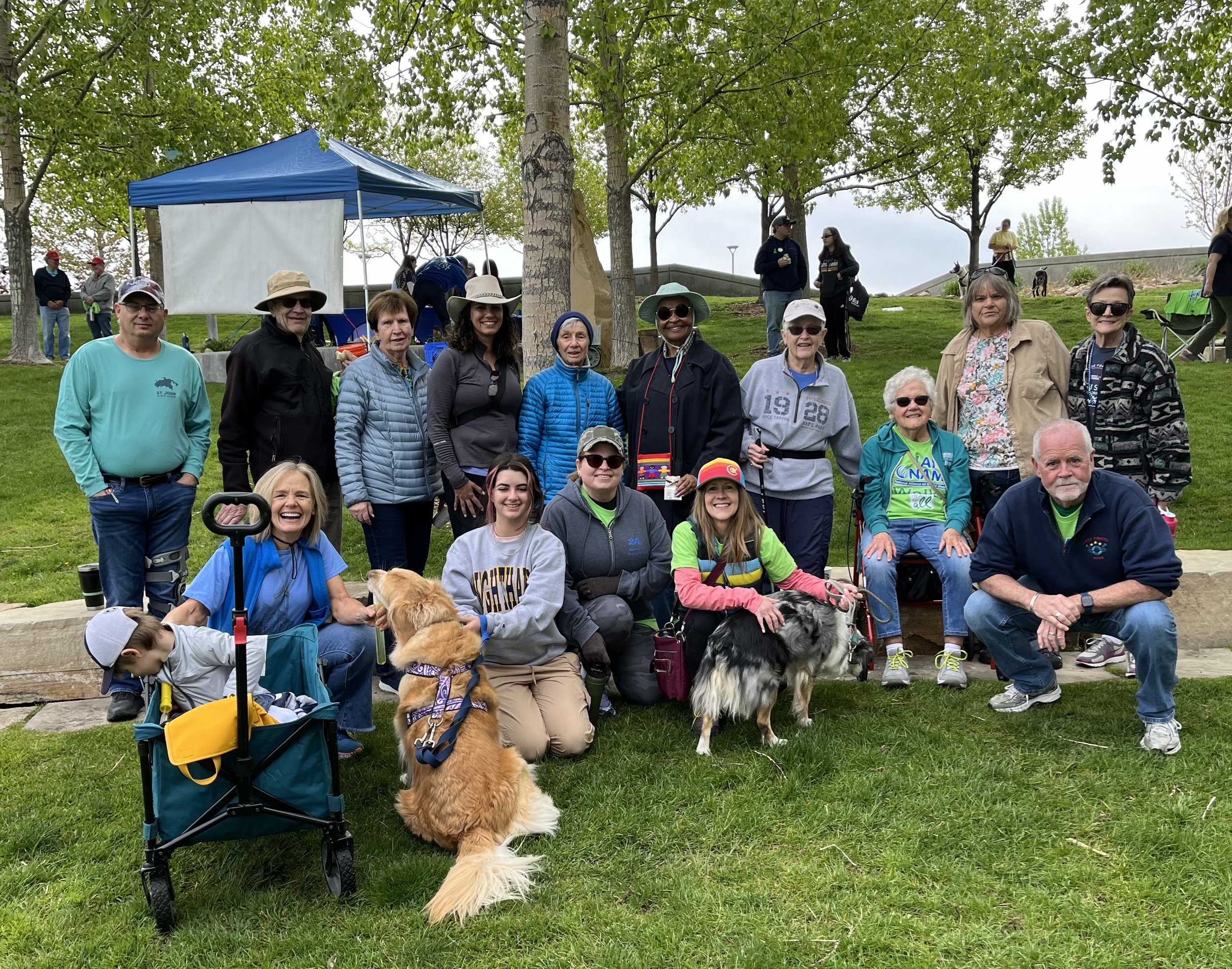 St Luke's Stompers pose in 2024 before their trek