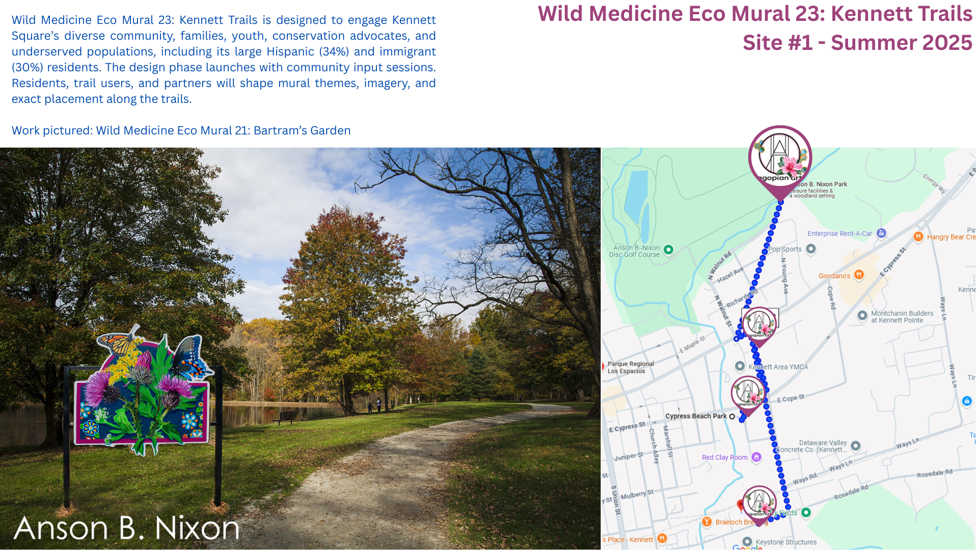 Mock up with map for Hagopian Arts