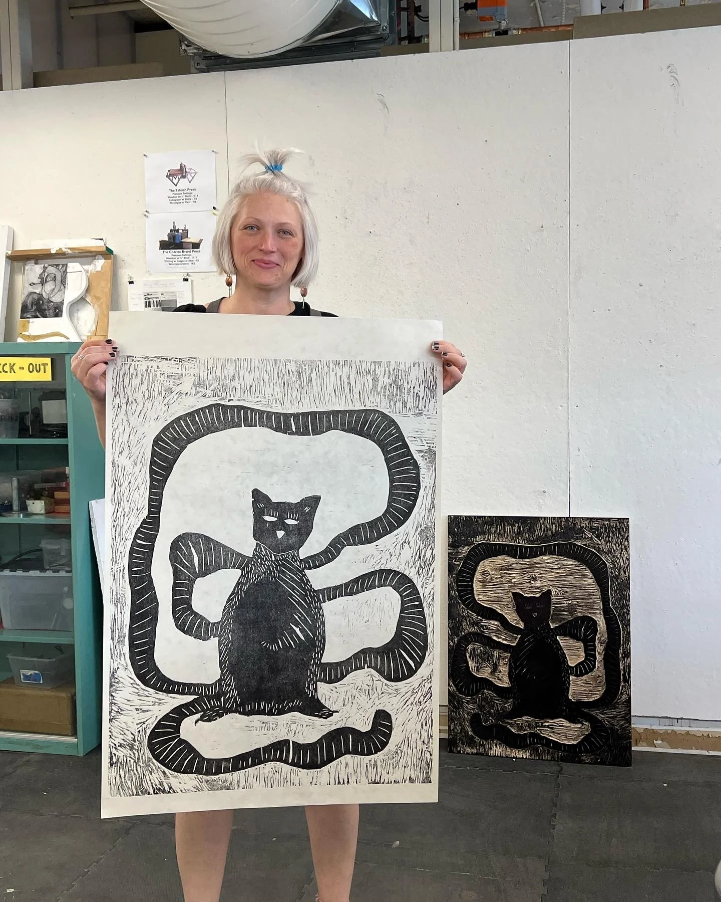 Sister Long Tail 2022 Wood Block Print