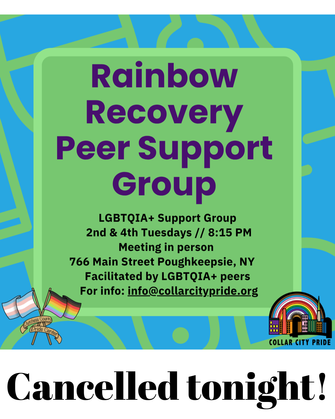 Rainbow Recovery Peer Support Group CANCELLED TONIGHT