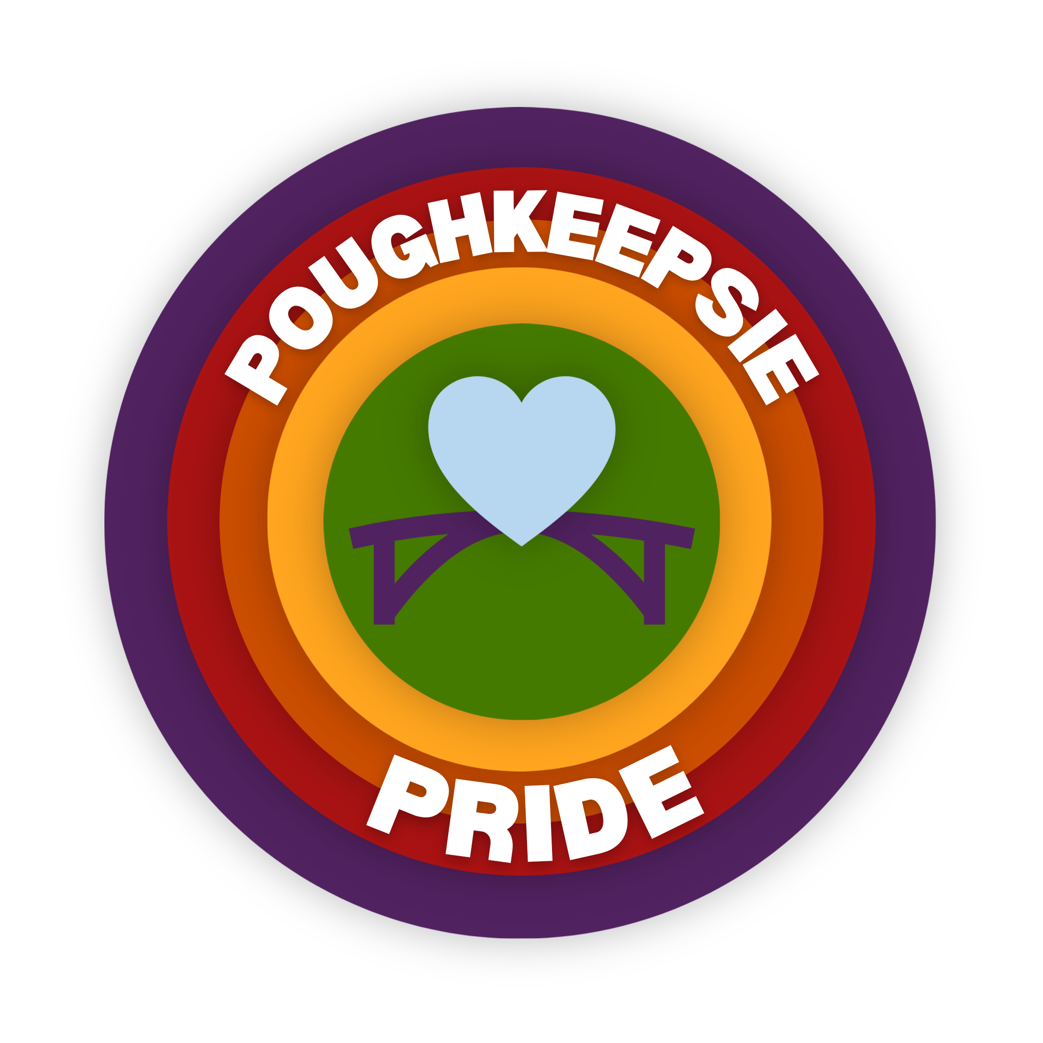 The newly debuted Poughkeepsie Pride secondary circular logo.