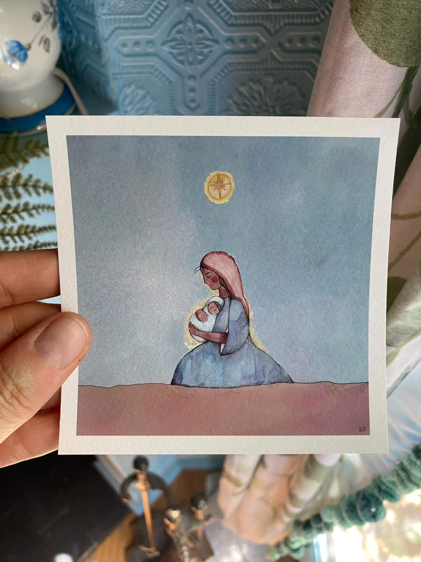 I&rsquo;m starting Holy Week here. (Beautiful art print by @paintingwithmorgan ) 🌟