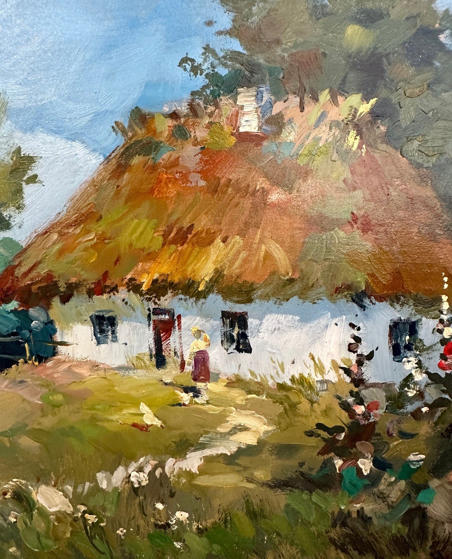 Simple Pleasures.⁠
⁠
We're dreaming of a summer cottage getaway with this original oil painting from Eastern Europe.⁠
⁠
Visit us on Balboa Island to shop, or message us with any questions!⁠
⁠
#coterieandcie