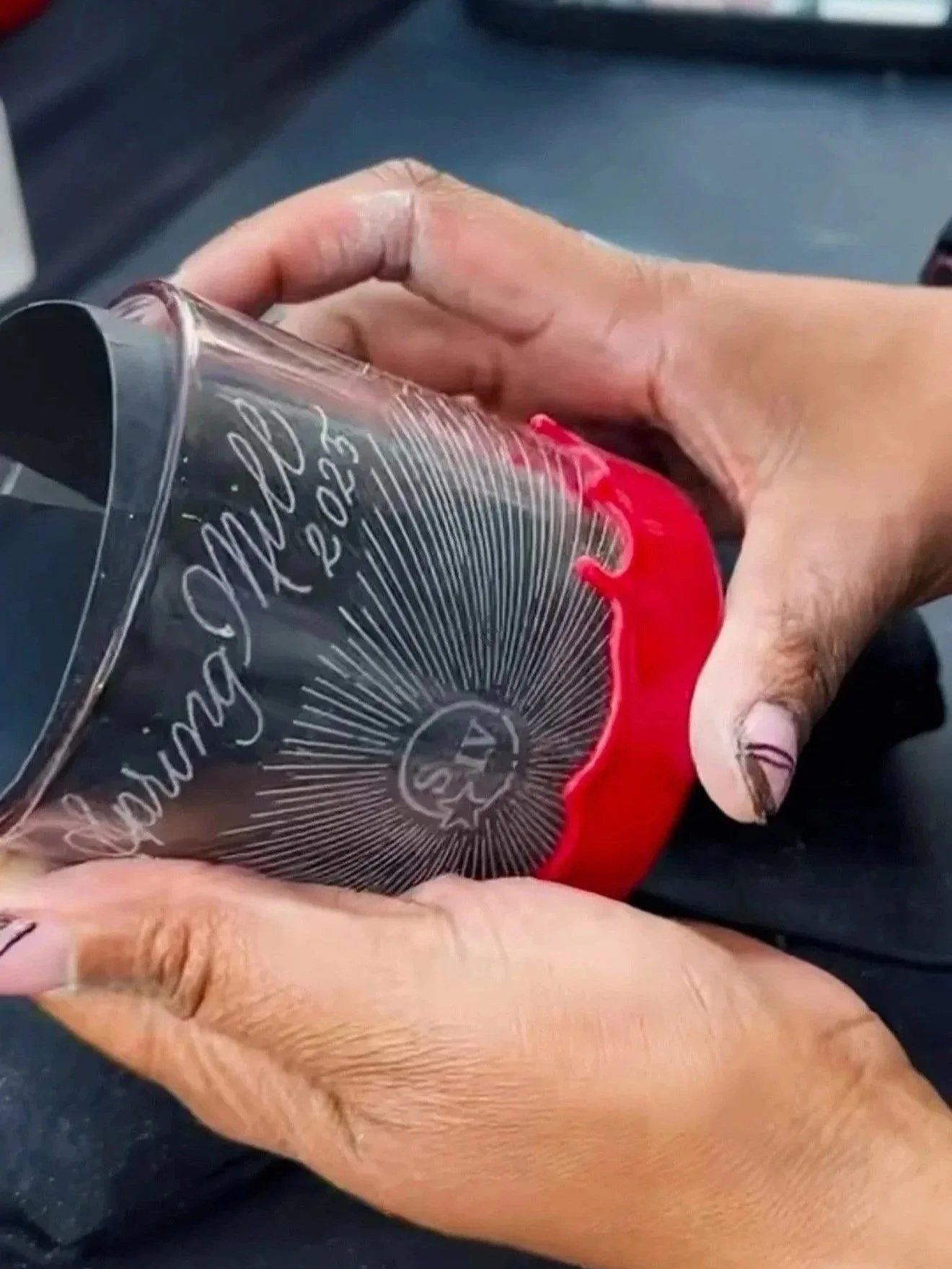 Maker's Mark | One of two artists engraving hand-dipped glassware, live at an annual country club member event, creating memorable guest interactions throughout the evening.