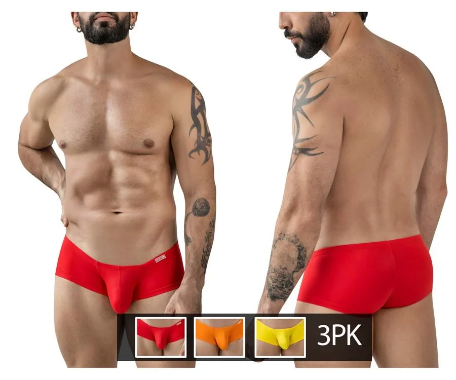 Clever 229959 3PK Australian Latin Trunks (Red,Yellow,Orange)