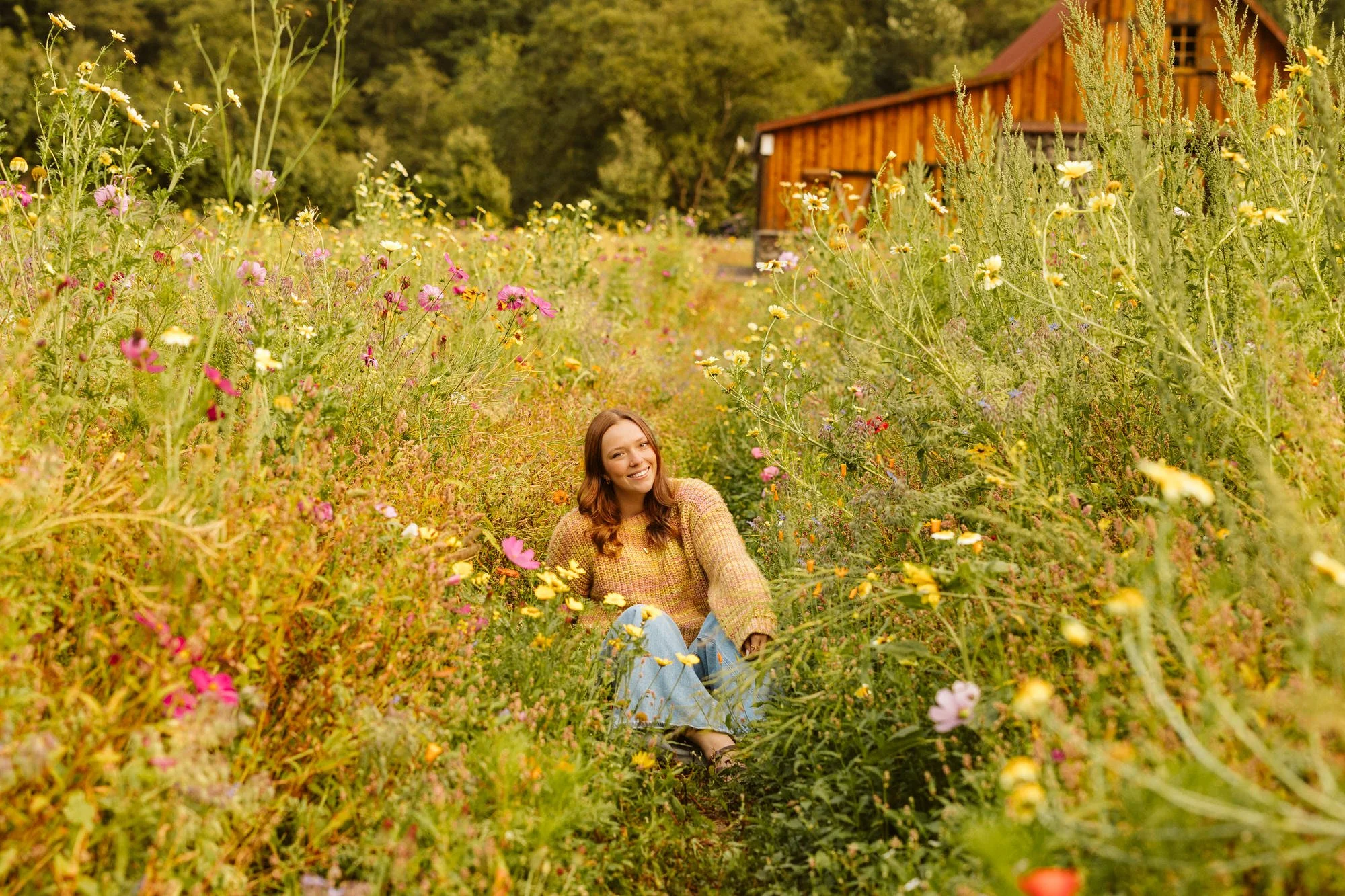 Hydrangea Farm Senior Session Tillamook, Oregon