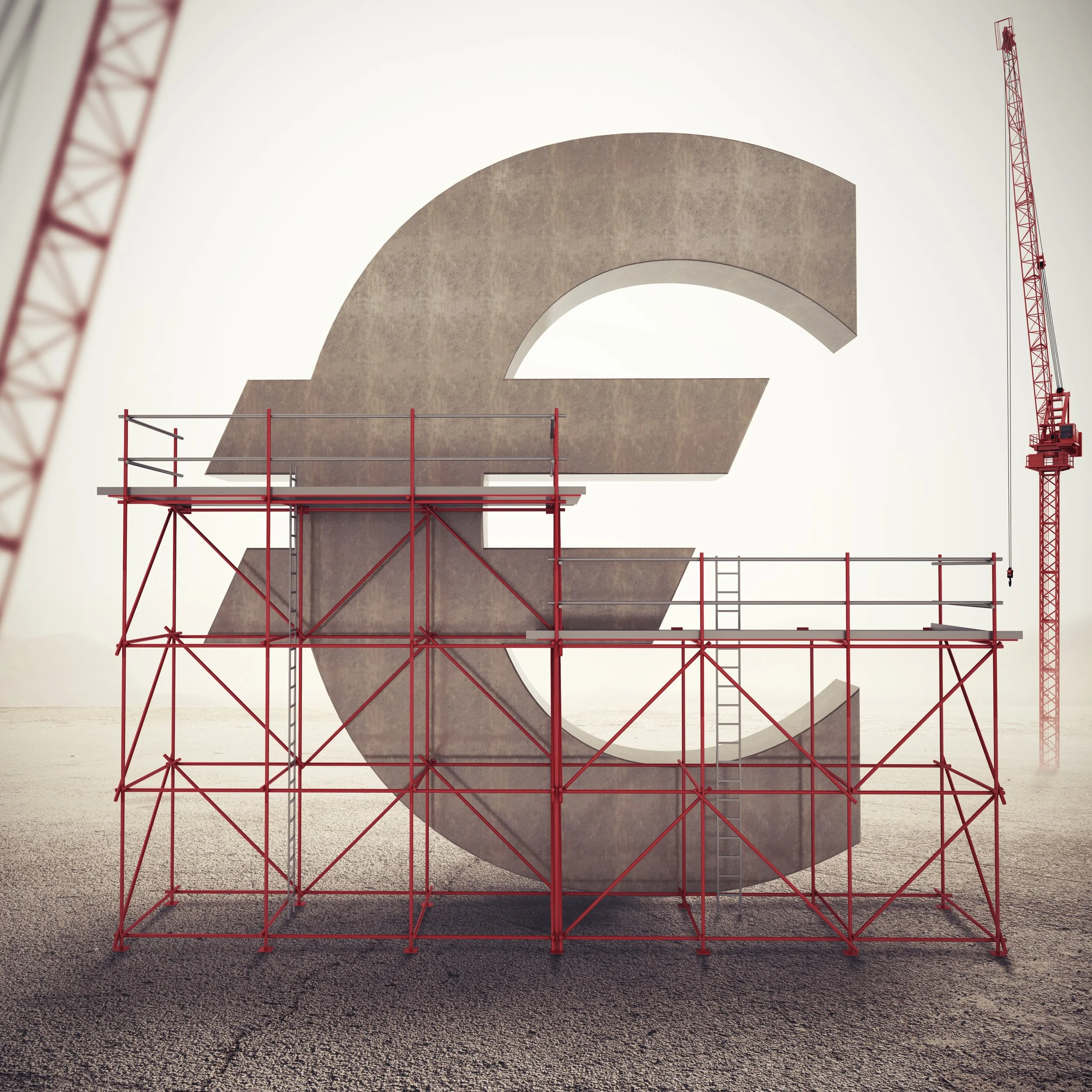 scaffolding-built-wall-with-symbol-euro