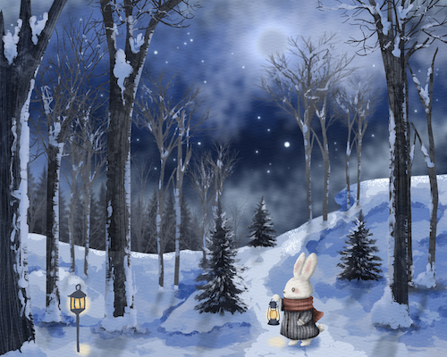 Rabbit in winter woods.png
