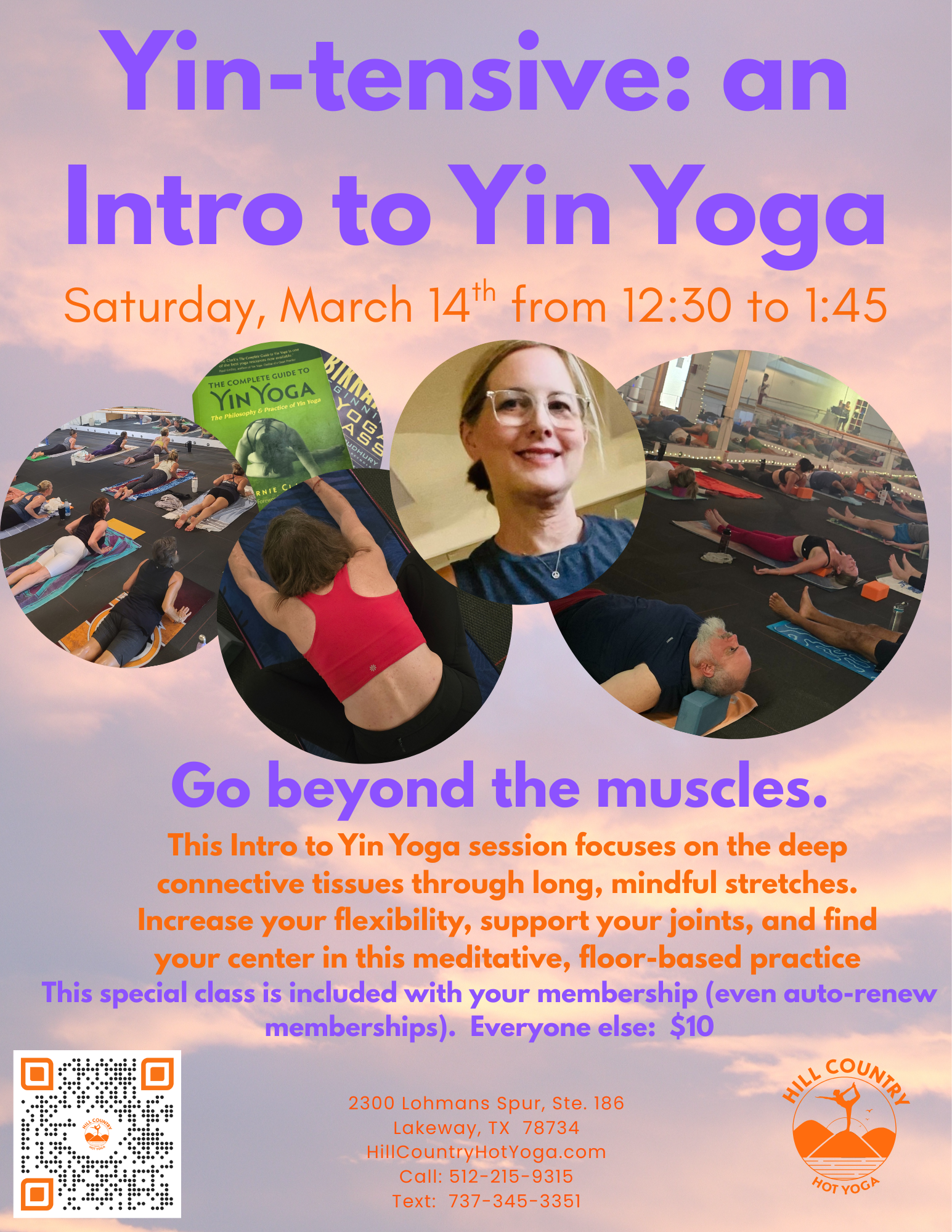 Yin-tensive:  An Introduction to Yin Yoga March 14, 2026 @12:30-1:45pm