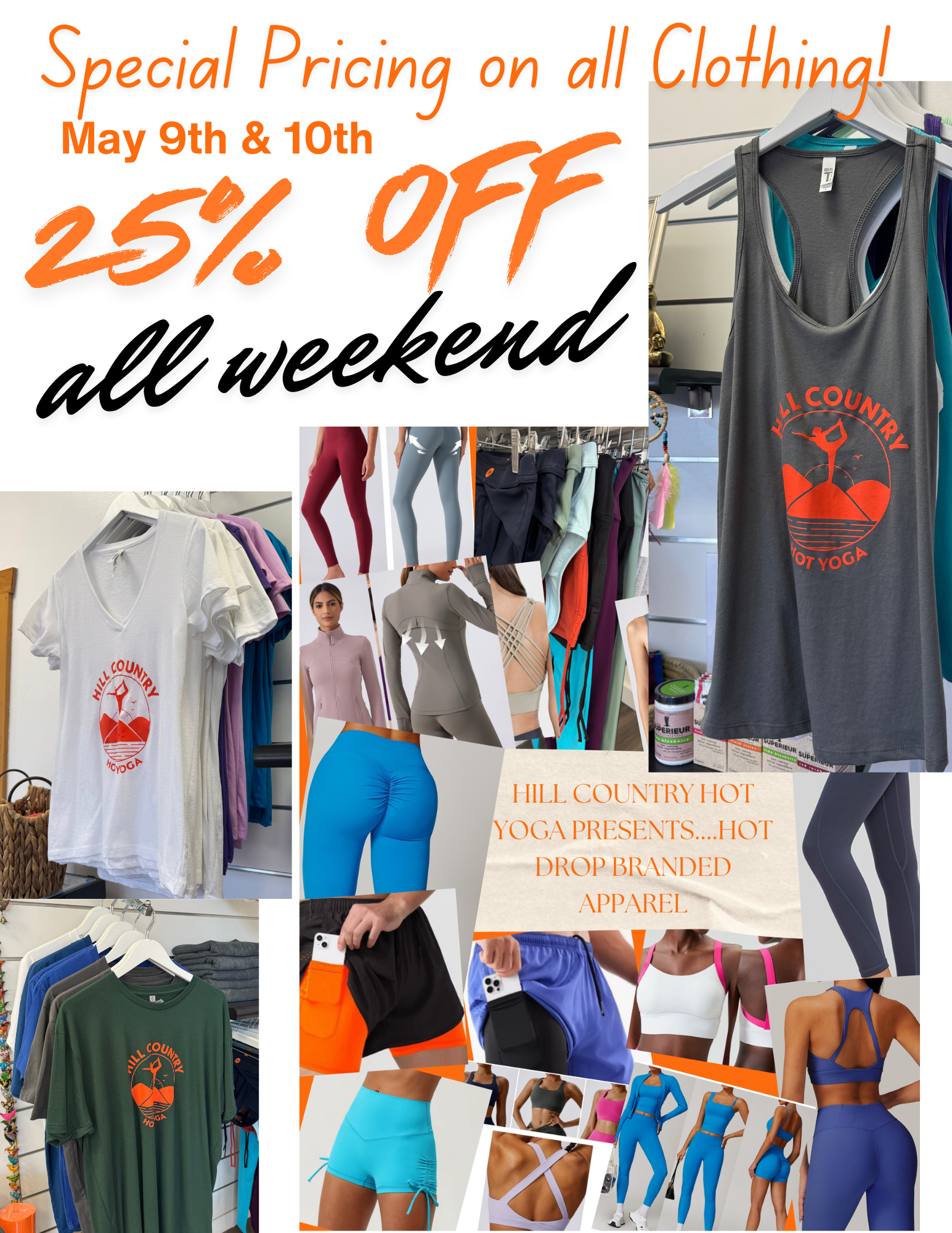 Celebrate with us this Weekend - Free Yoga and 25% off Clothing