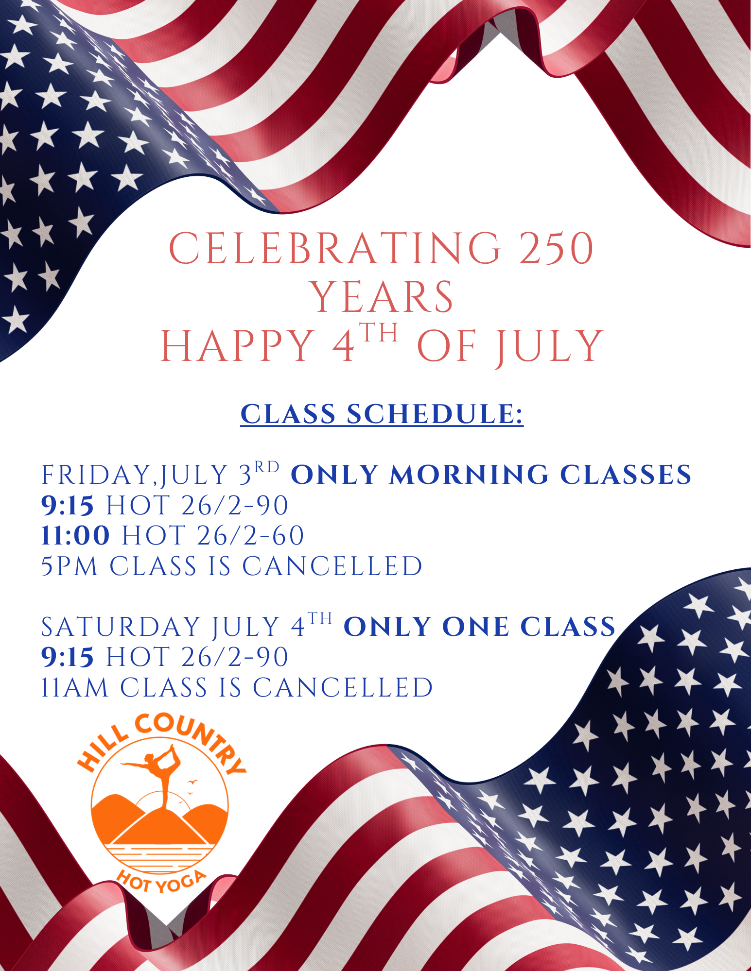 4th of July Weekend Schedule