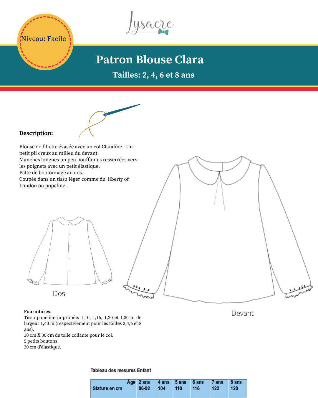 Patron de couture à télécharger gratuitement