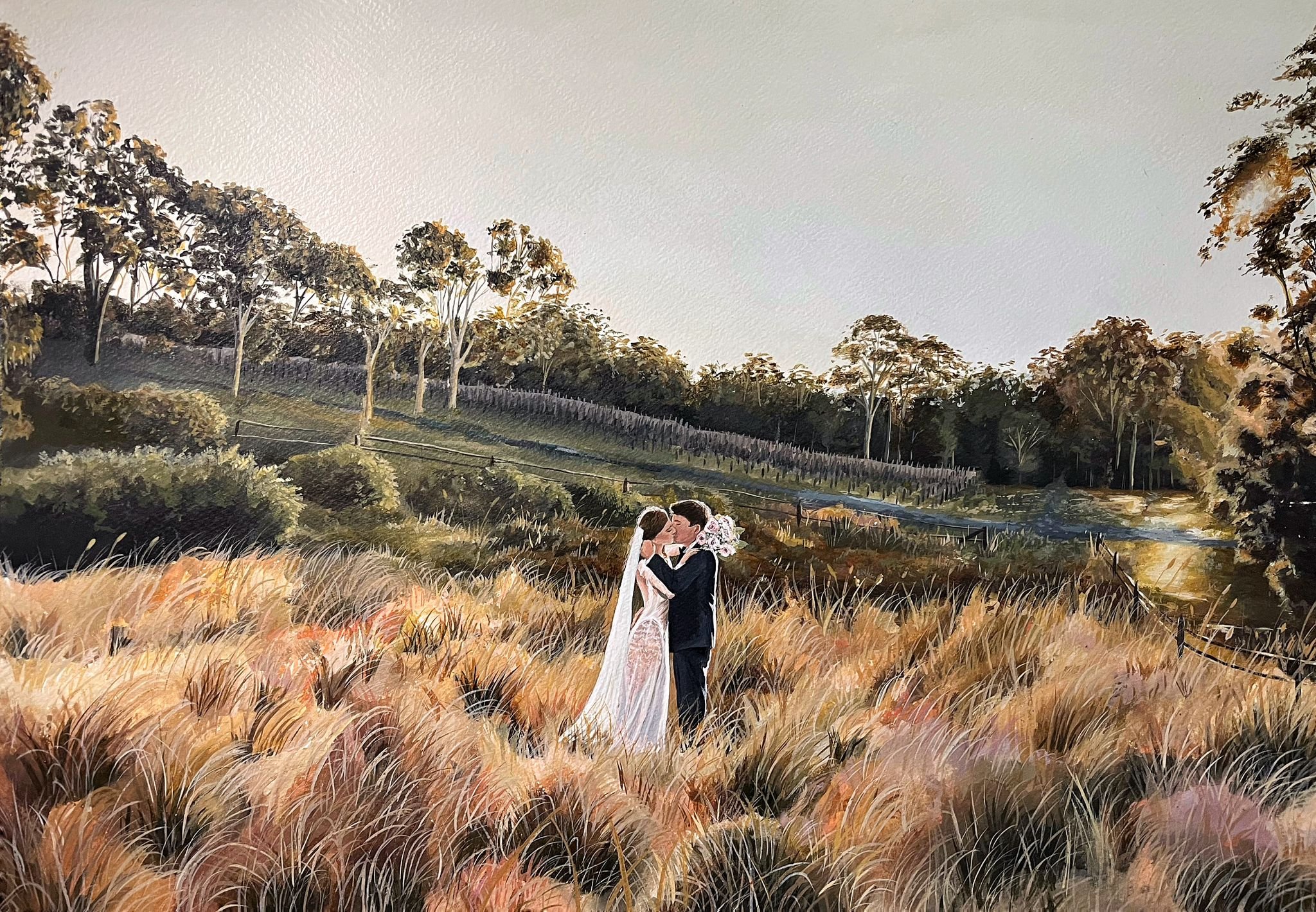 A wedding overlooking the vineyard.