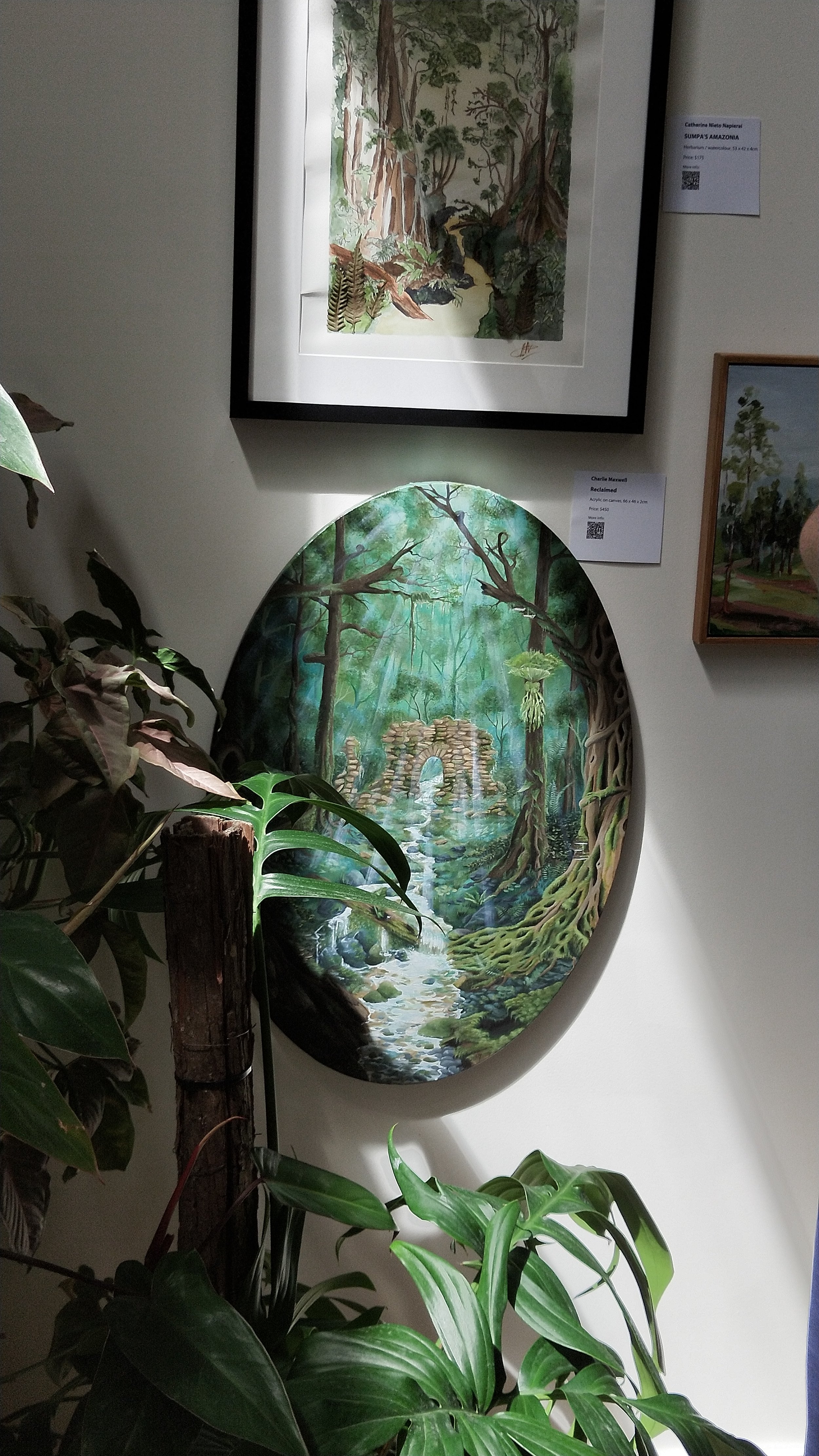 The finished piece at the Plant Empire: Overplanted exhibition, doused in the sunlight - how fitting.
