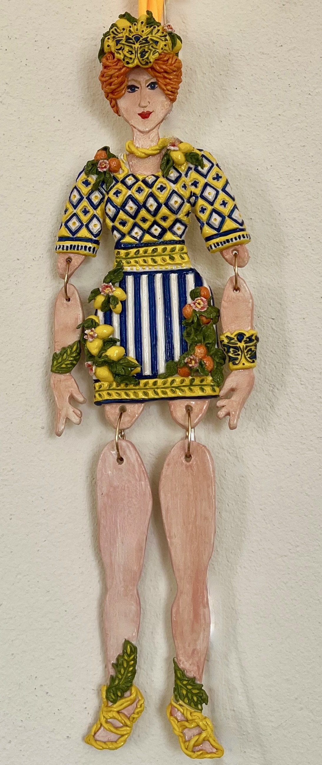 'Fruittana'.
Cornish stoneware ceramic, sculpted and decorated by hand. 40cm tall.