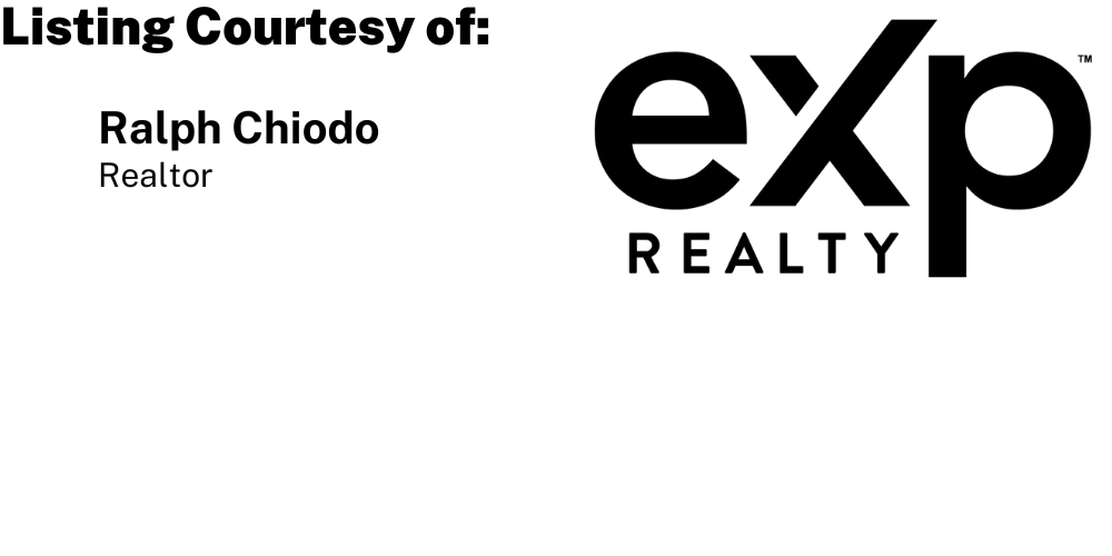 Text reading 'Listing Courtesy of: Ralph Chiodo, Realtor' alongside the eXp Realty logo on a white background.