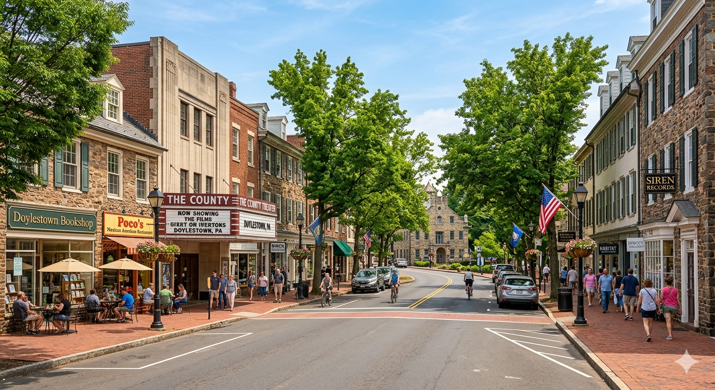 Doylestown Pennsylvania real estate market homes and downtown lifestyle