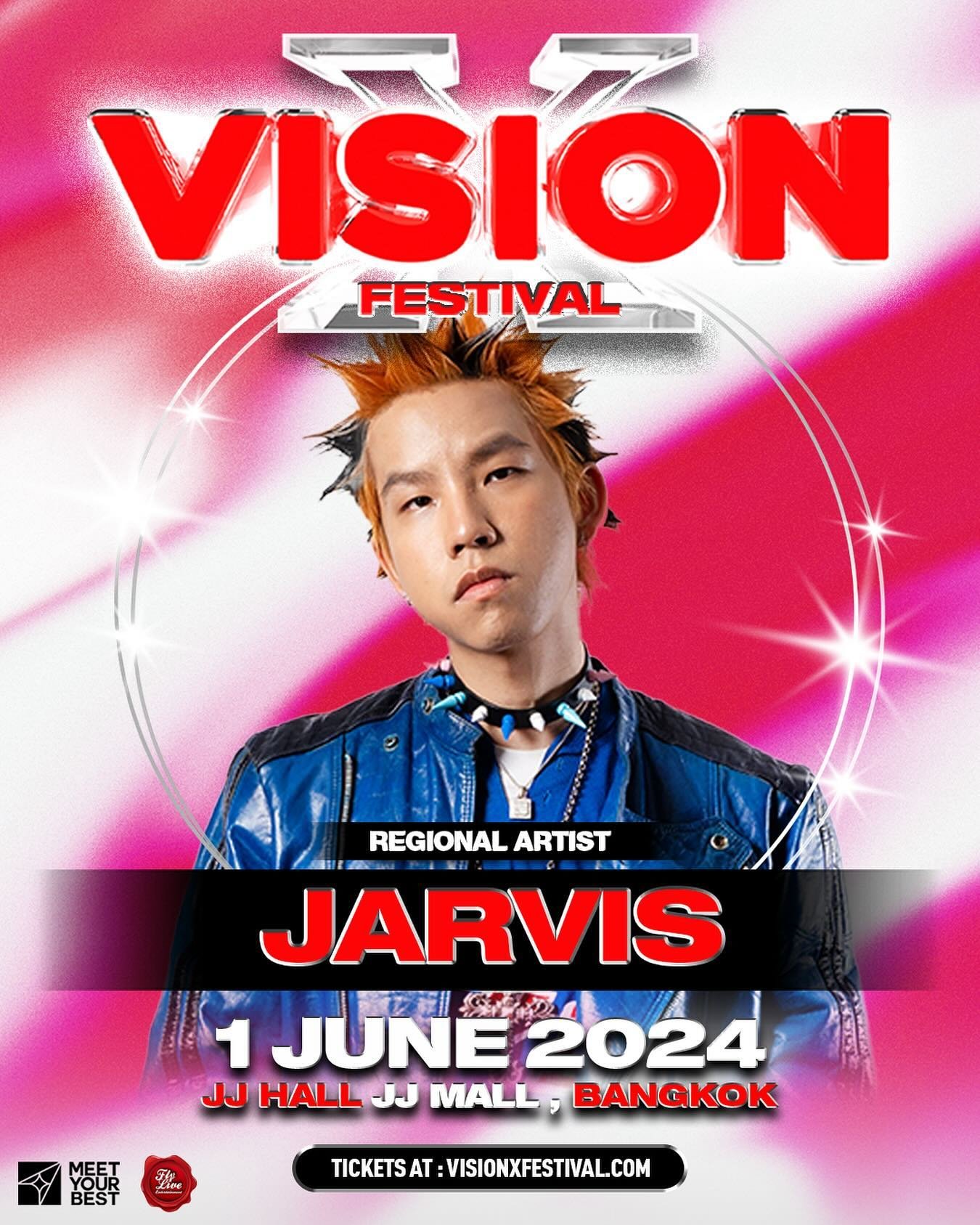 WELCOME &lsquo;JARVIS&rsquo; 🔥✨

ยินดีต้อนรับ @jv.jarvis ศิลปินเจ้าของเพลง Viral &lsquo;น้ำแดงน้ำส้ม&rsquo; ที่จะมาร่วม Line Up ของเราในงาน Vision X

TIER 3 TICKETS OPEN NOW 👇

Get tickets now 👉🏼 visionxfestival.com

DATE - 1 JUNE 2024 📆

VENUE 