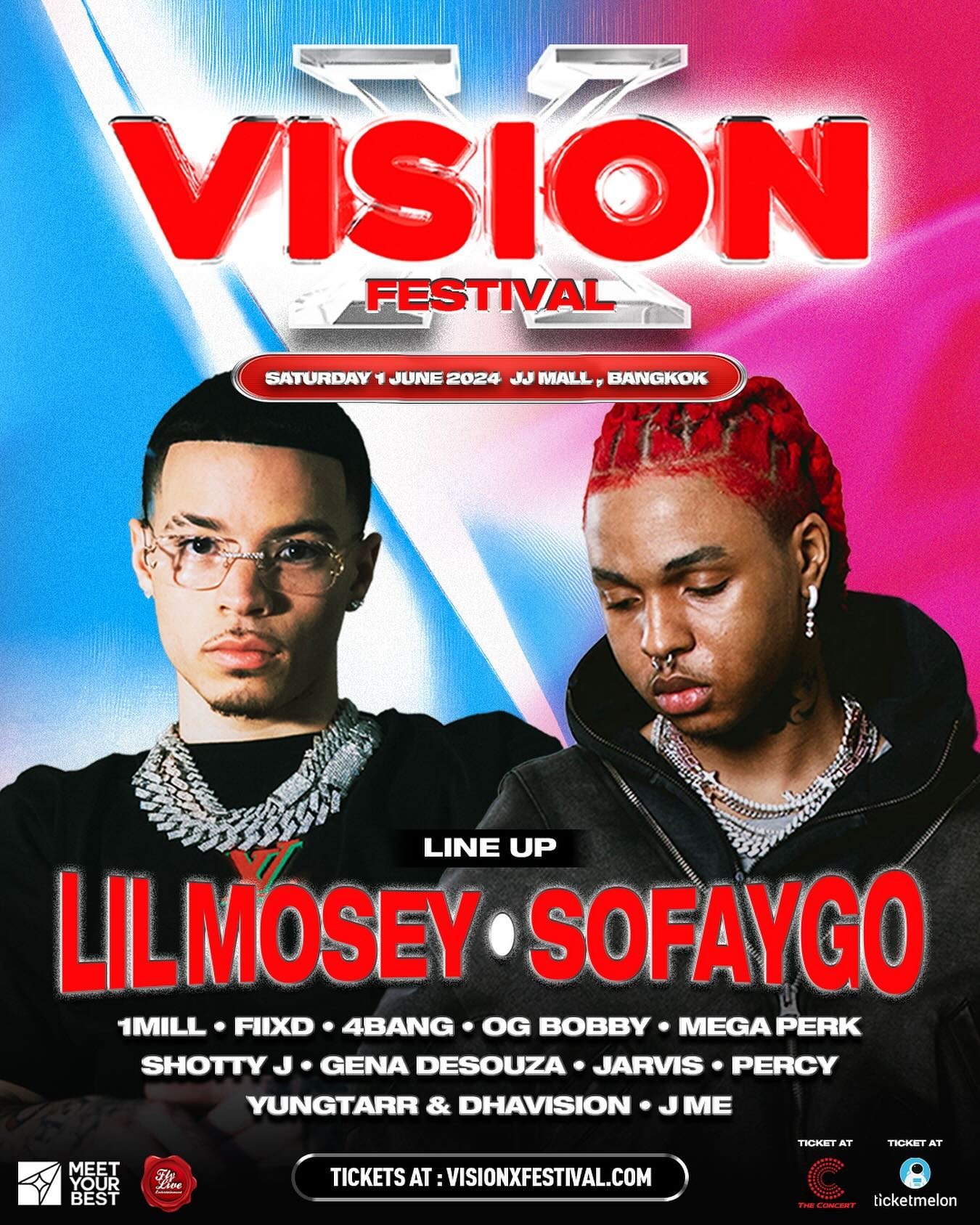 LINE UP 🔥‼️ DON&rsquo;T MISS OUT YOUR LAST CHANCE AT OUR FIRST VISION X FESTIVAL ❌

TIER 3 TICKETS OPEN NOW 👇
Get tickets now 👉🏼 visionxfestival.com

DATE - 1 JUNE 2024 📆

VENUE - JJ HALL, JJ MALL, BANGKOK 📍

#visionxfestival #VisionX #visionxt