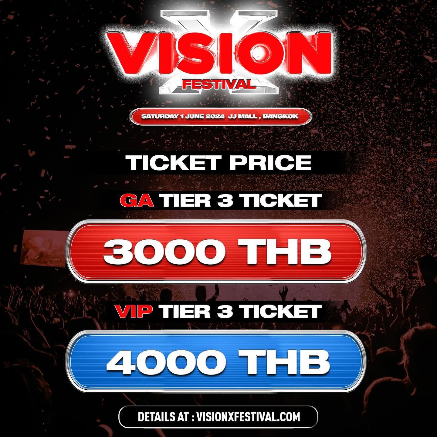 DON&rsquo;T MISS OUT YOUR TICKETS 🔥‼️
อย่าพลาดกดบัตรกันน้า 🫣❌

Get tickets now 👉🏼 visionxfestival.com
DATE - 1 JUNE 2024 📆
VENUE - JJ HALL, JJ MALL, BANGKOK 📍

#visionx #visionxfestival