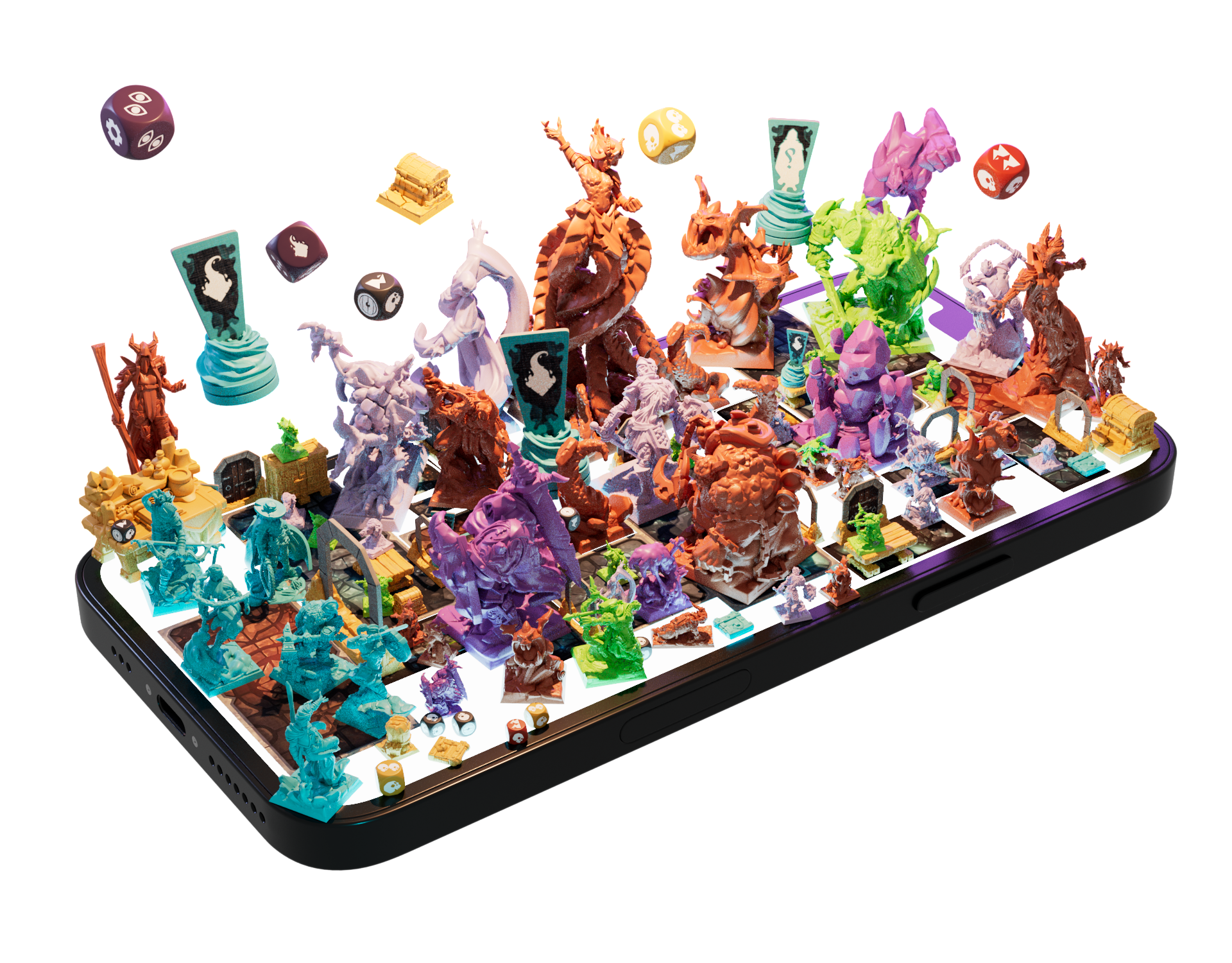 Téléphone avec figurine du jeu erune