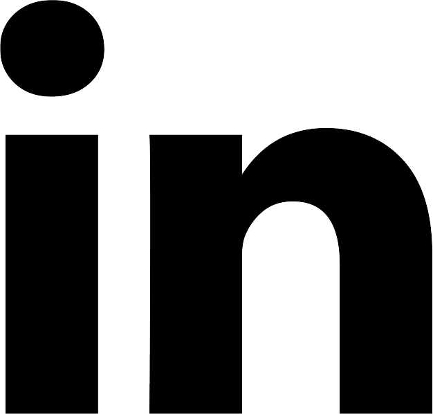 LinkedIn logo on negative background