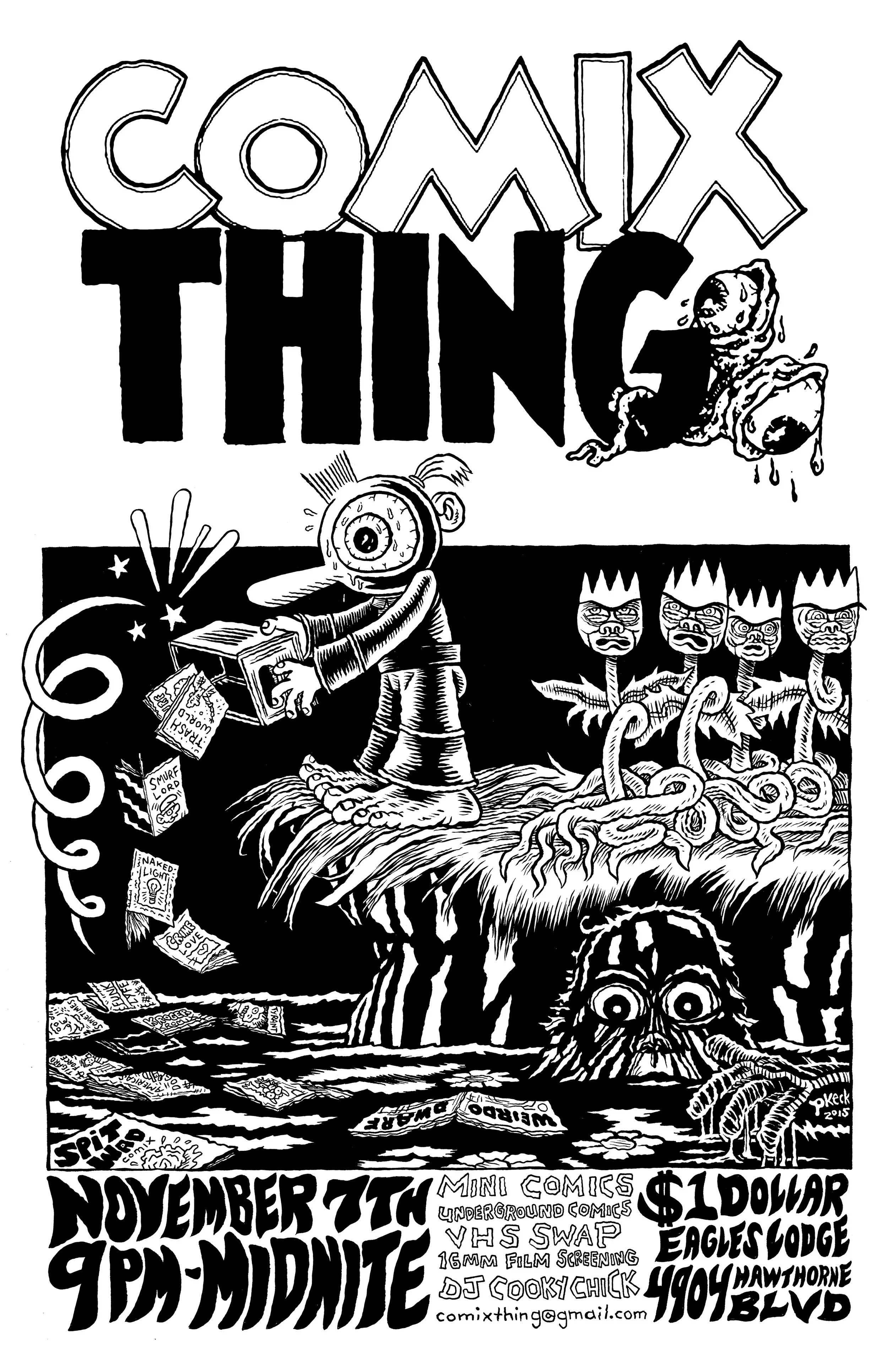 Flyer art, pen and ink