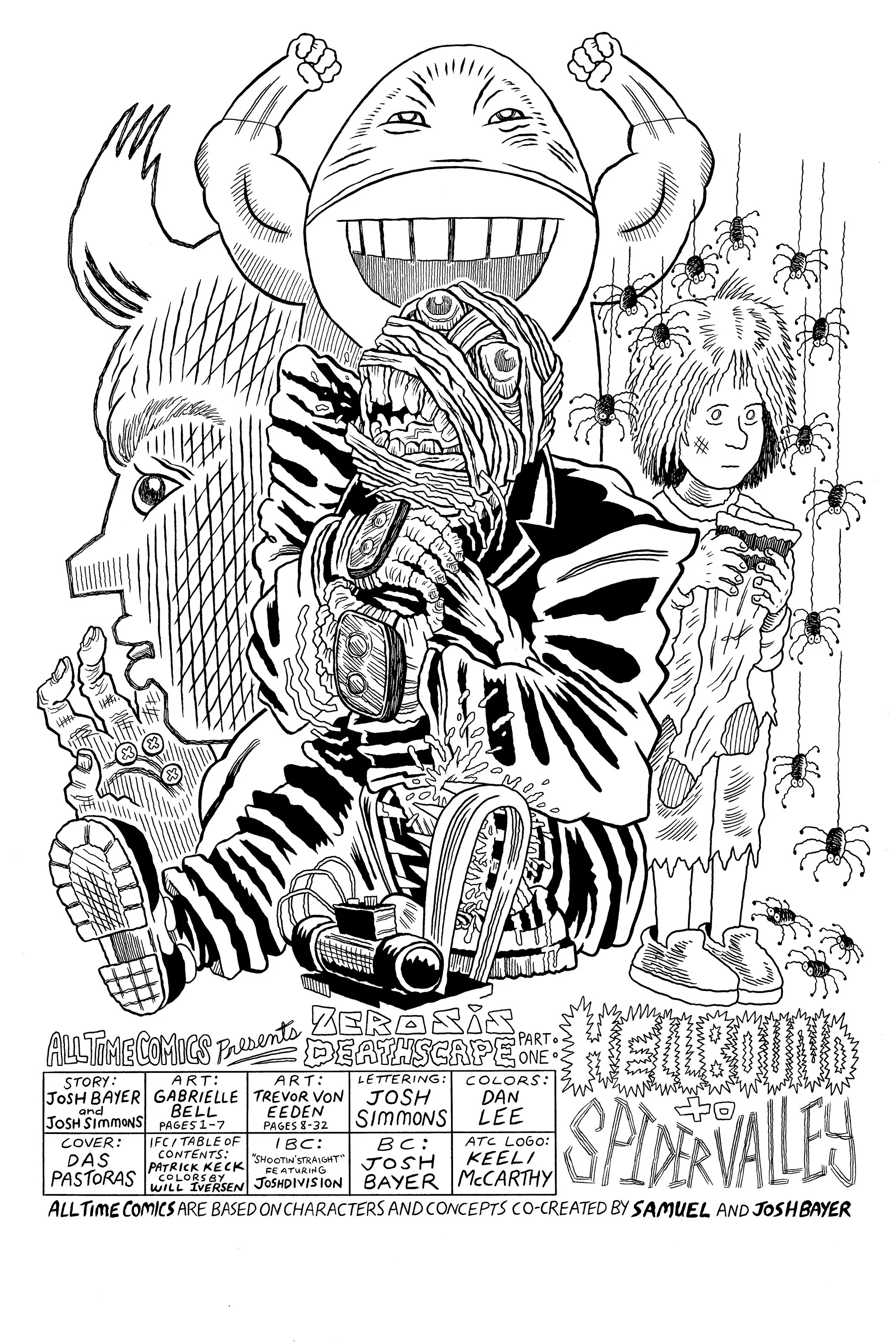 Illustration for All Time Comics: Zerosis Deathscape, Issue #1, pen and ink