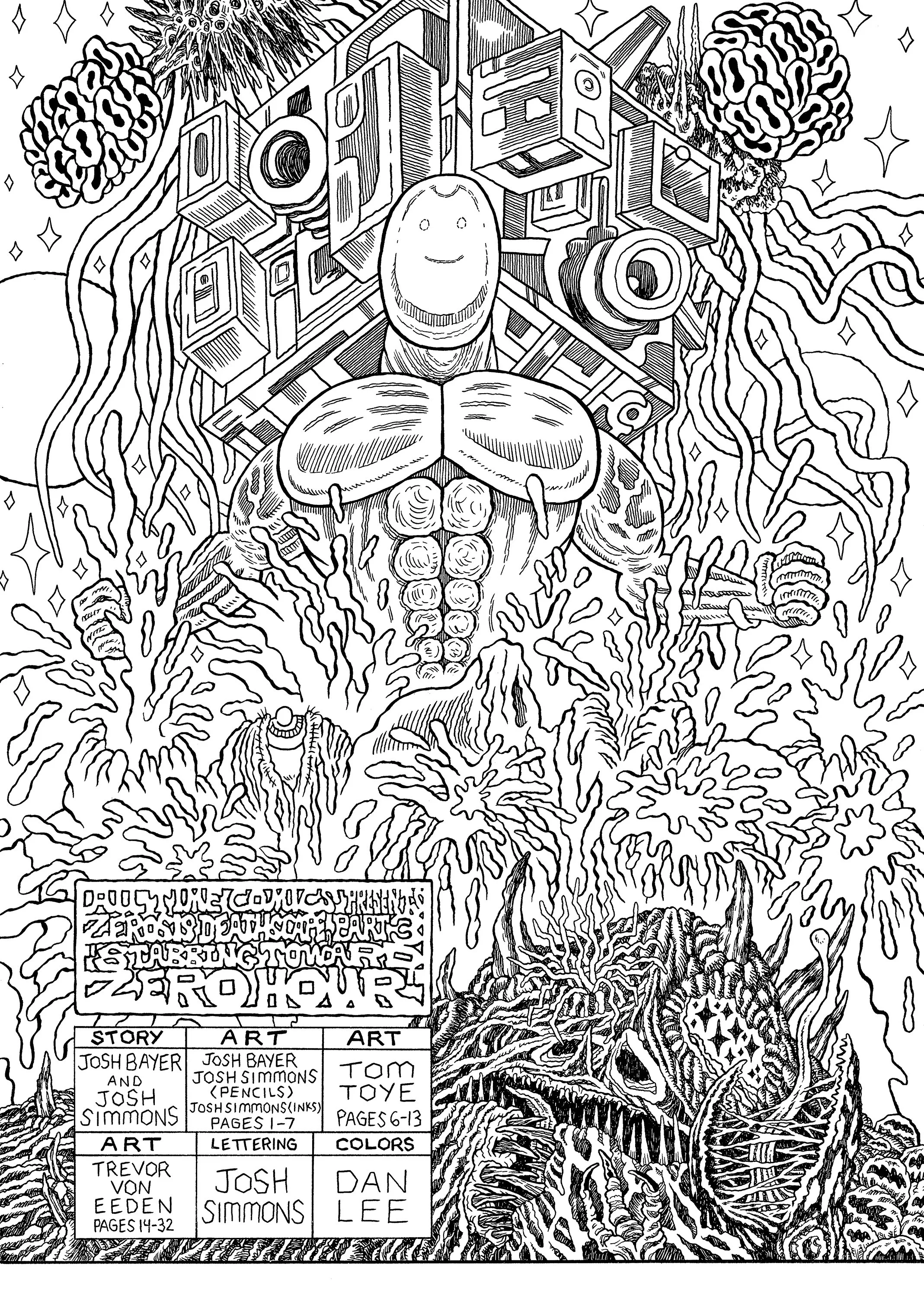 Illustration for All Time Comics: Zerosis Deathscape, Issue #3, pen and ink