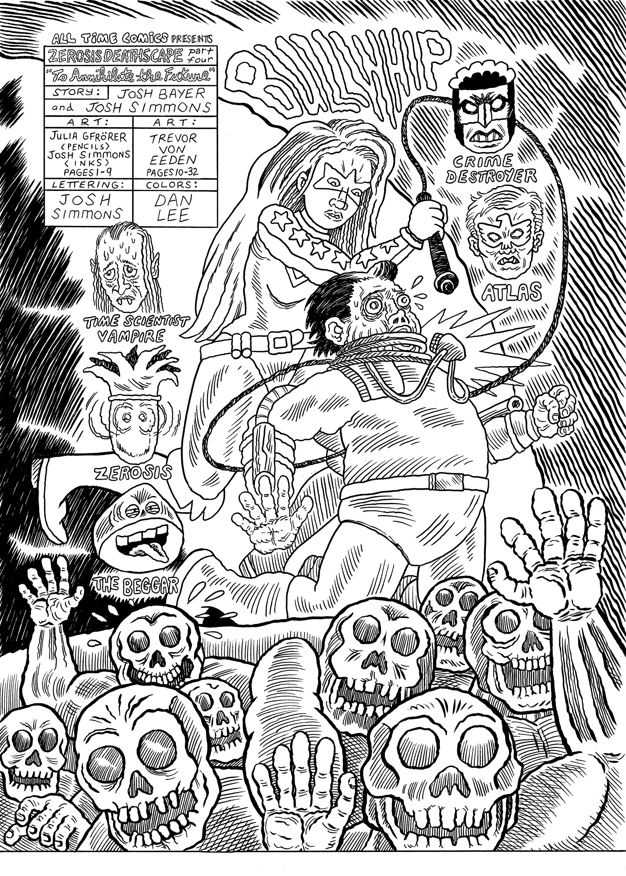 Illustration for All Time Comics: Zerosis Deathscape, Issue #4, pen and ink