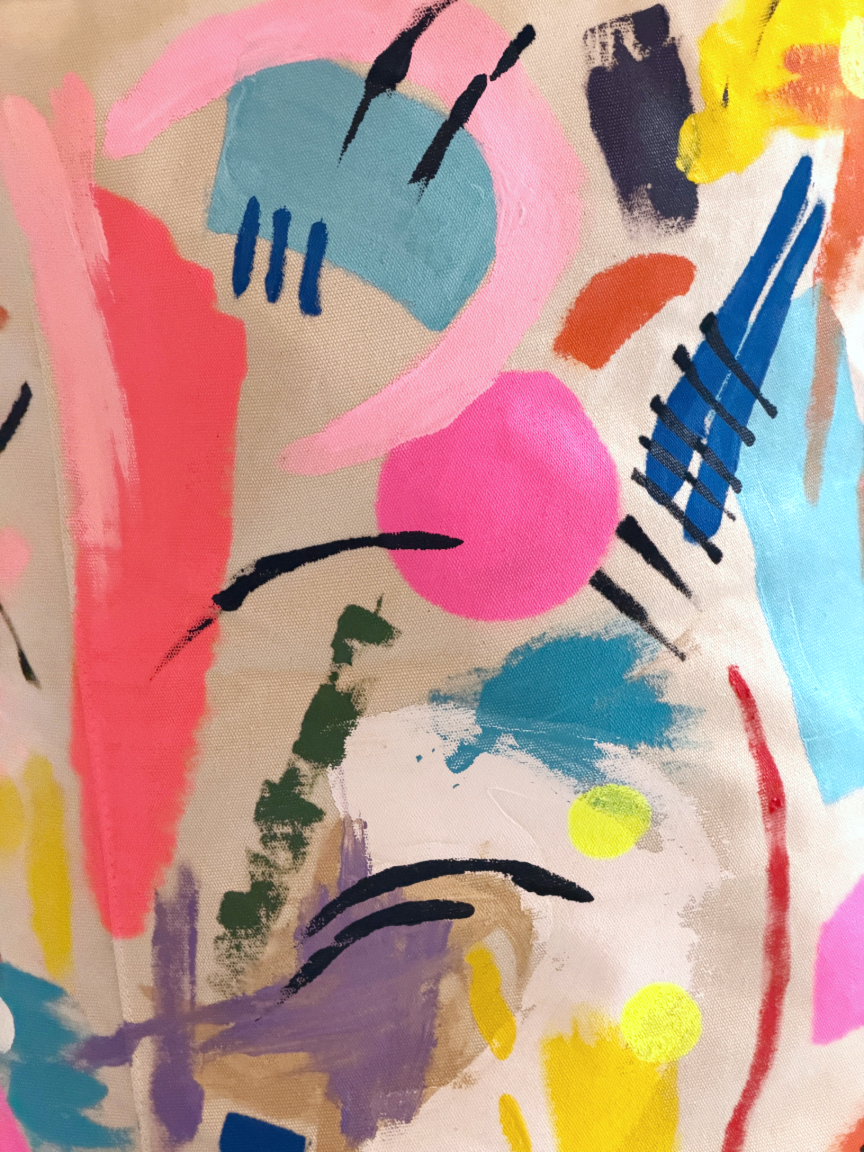 abstract painting close up bright modern colours