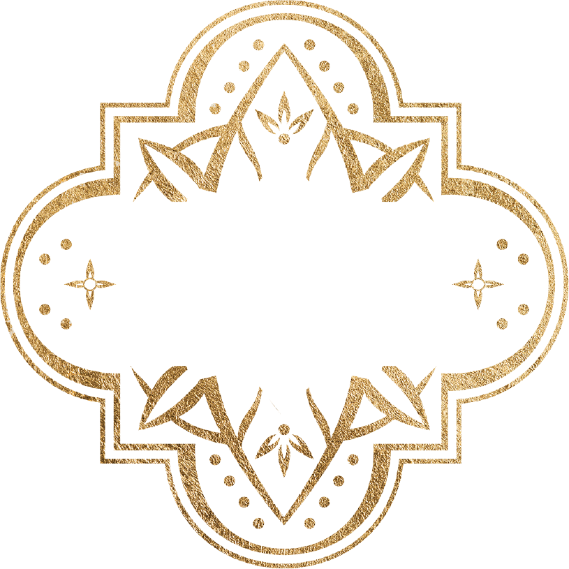 Gold and black logo with ornate border and geometric patterns, displaying the name 'Sophie Walker' in the center.