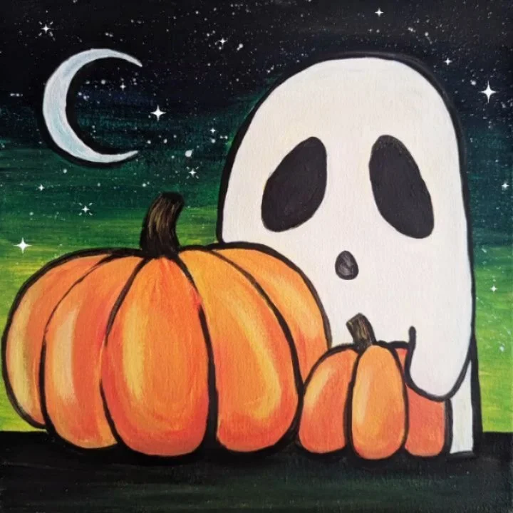 Some Spooky Halloween Paint Classes! 🎃 Message me for details if your interest in hosting your own paint party for any holiday season!! 🎨🖌️