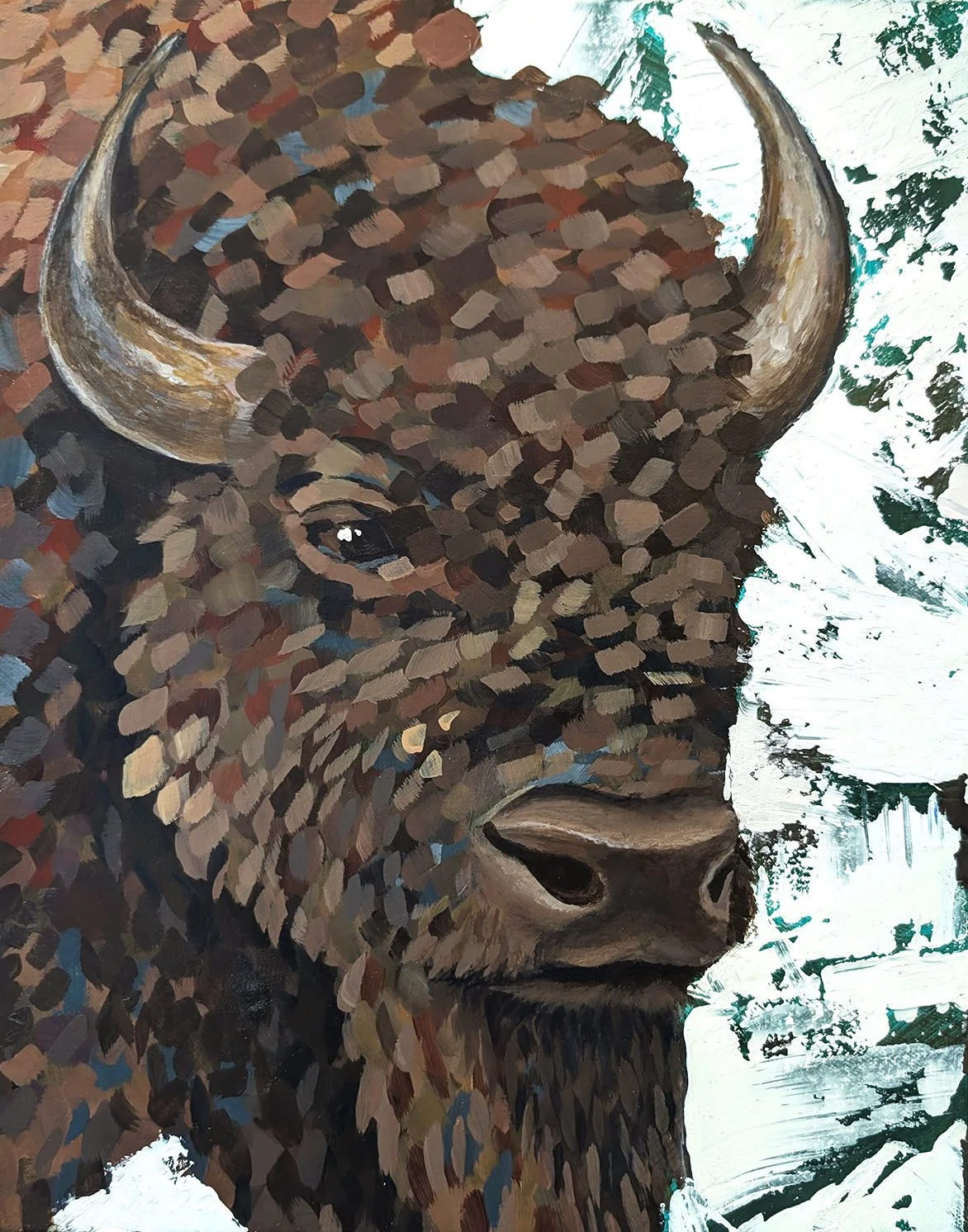 Winter Bison - Canvas Print