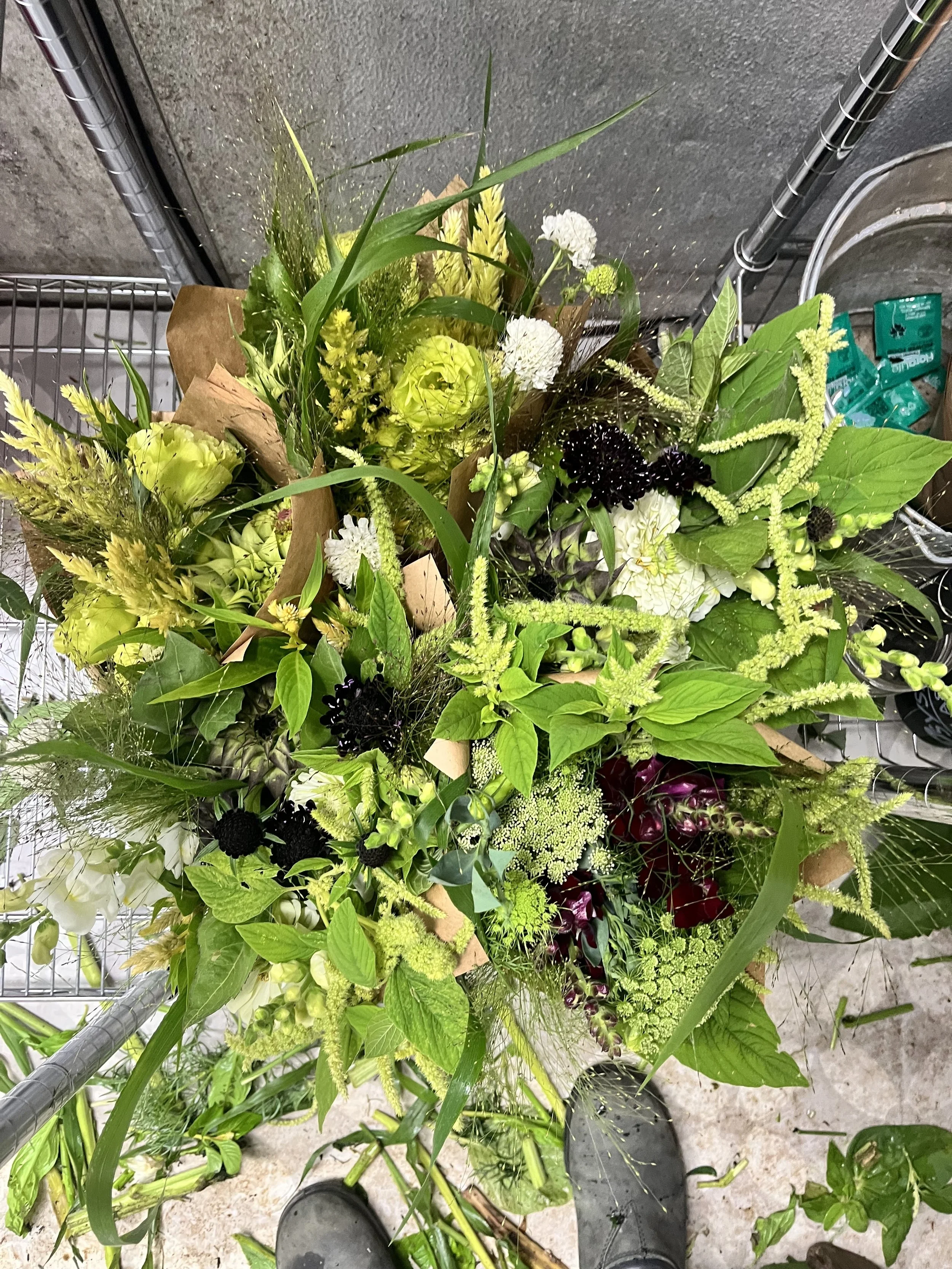 green flowers in the cooler.jpg