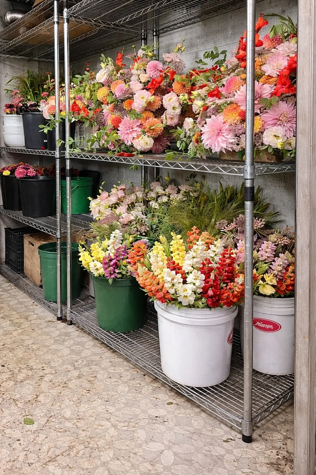 Cara's flowers in cooler.jpg