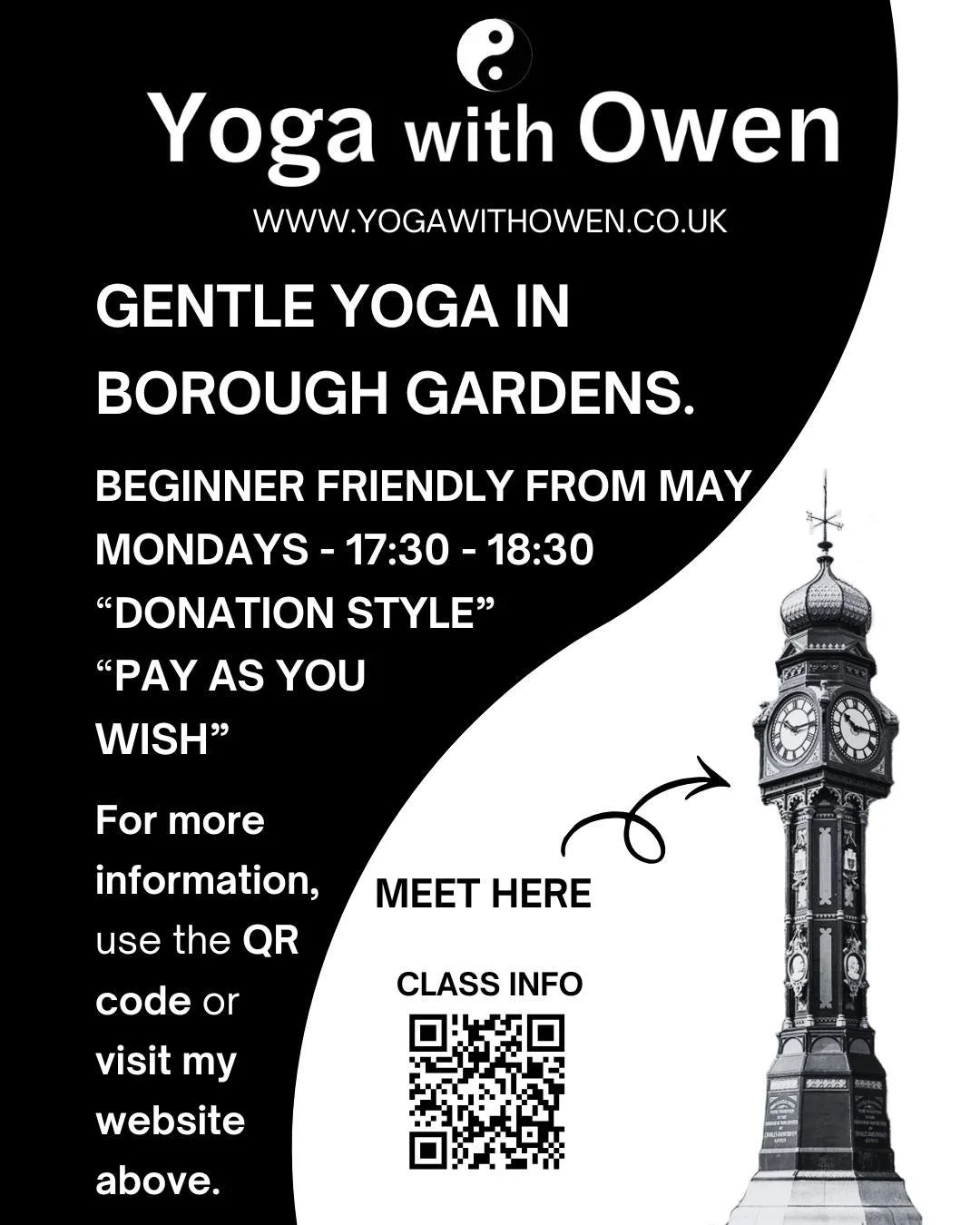 Borough Gardens "Pay as you wish" Gentle Yoga is back tomorrow 17:30 - 18:30!

I've been really enjoying these classes so far since the beginning of May and can't wait to see more of you there tomorrow evening! These are Beginner Friendly s
