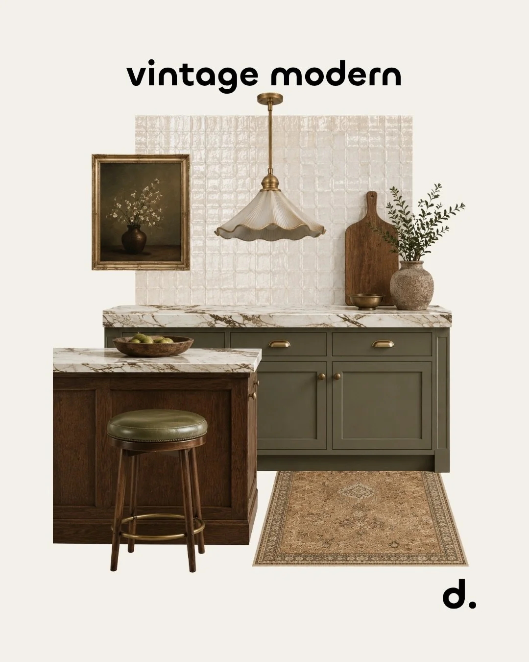 An aesthetic more and more of our clients are loving lately&hellip; Curated Vintage Modern 🤎

A mix of warm woods, vintage-inspired details, muted tones and modern silhouettes that makes a kitchen feel timeless, elevated and lived in all at once.

I