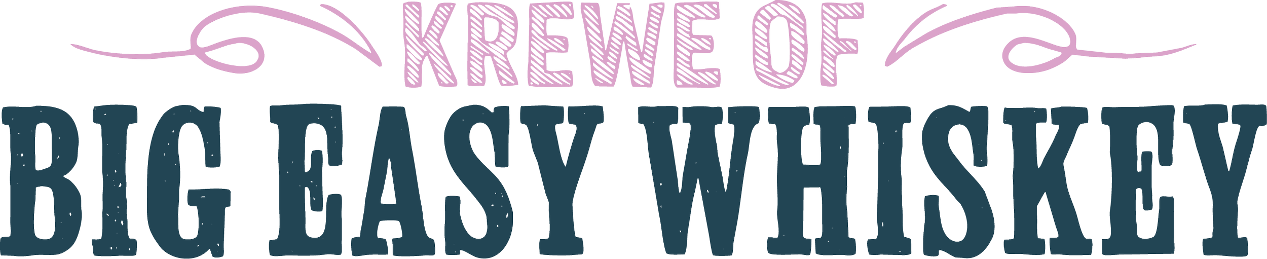 Illustration of a hand holding a sewing needle and thread, with the text 'KREWE OF BIG E'S' and other words in stylized fonts.