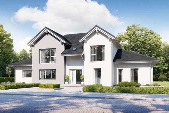 Dan-Wood Standard Range Point 253E 1.5 Storey. Exterior. Price £451,600. Usable Area 266.85 m² (2,872 ft² ). 4 x Bedrooms. 2 x Bathrooms. Garage - No. Available From Cherish Homes 0845 430 0010