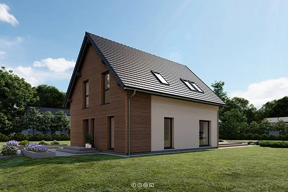 Dan-Wood Standard Range Point 195E 1.5 Storey Price £337,700 Size (Usable Area) 202.62 m² (2,181 ft² ) 3 x Bedrooms. 2 x Bathrooms. Garage - No. Available From Cherish Homes 0845 430 0010. Exterior