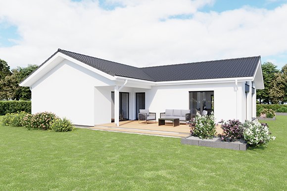 Dan-Wood Standard Range Perfect 132E Bungalow. Exterior. Price £241,400. Usable Area 140.09 m² (1,508 ft² ). 3 x Bedrooms. 2 x Bathrooms. Garage - No. Available From Cherish Homes 0845 430 0010