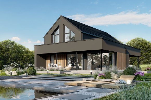Dan-Wood S-Line Range Point 190S E 1.5 Storey. Exterior. Price £384,500. Usable Area 202.44 m² (2,179 ft² ). 4 x Bedrooms. 3 x Bathrooms. Garage - No. Available From Cherish Homes 0845 430 0010