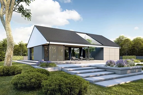 Dan-Wood NEXT Range NEXT 117ST E Bungalow Price £405,900 Size (Usable Area) 123.28 m² (1,327 ft²) 2 x Bedrooms. 2 x Bathrooms. Garage - No. Available From Cherish Homes 0845 430 0010. Exterior