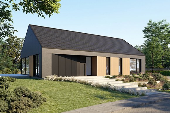 Dan-Wood Vision Range Vision 154 Bungalow. Exterior. Price £625,800. Usable Area 167.70 m² (1,805 ft² ). 3 x Bedrooms. 2 x Bathrooms. Garage - No. Available From Cherish Homes 0845 430 0010