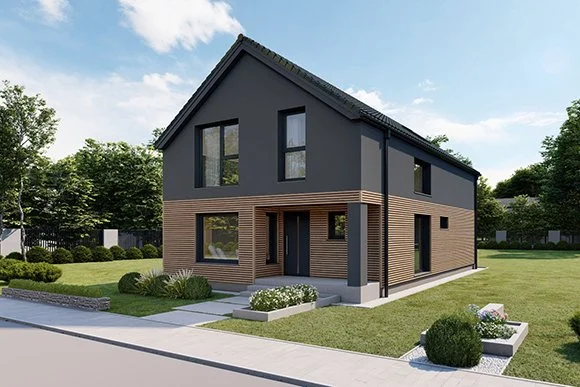 Dan-Wood Standard Range Point 162E 1.5 Storey. Exterior. Price £258,100. Usable Area 172.25 m² (1,854 ft² ). 4 x Bedrooms. 2 x Bathrooms. Garage - No. Available From Cherish Homes 0845 430 0010