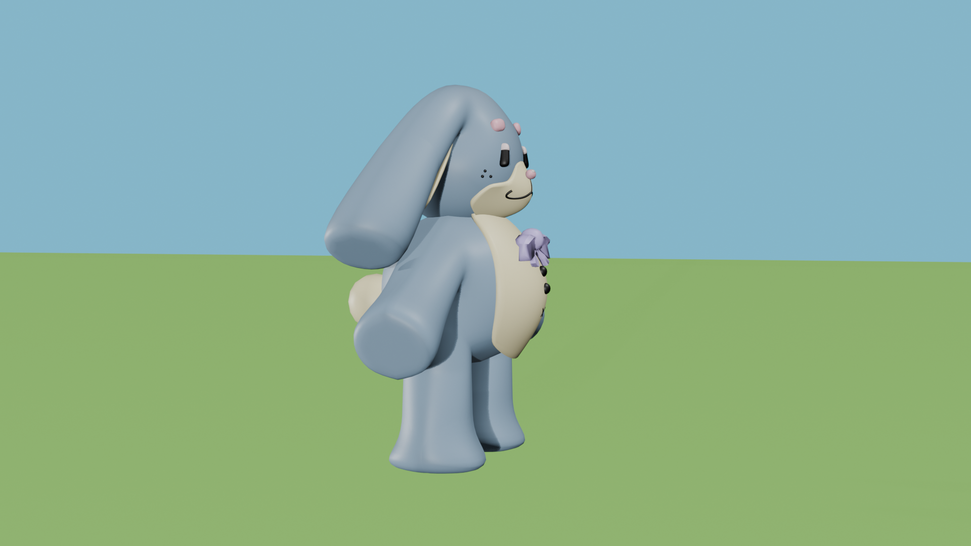 3D Bunny Model Side View