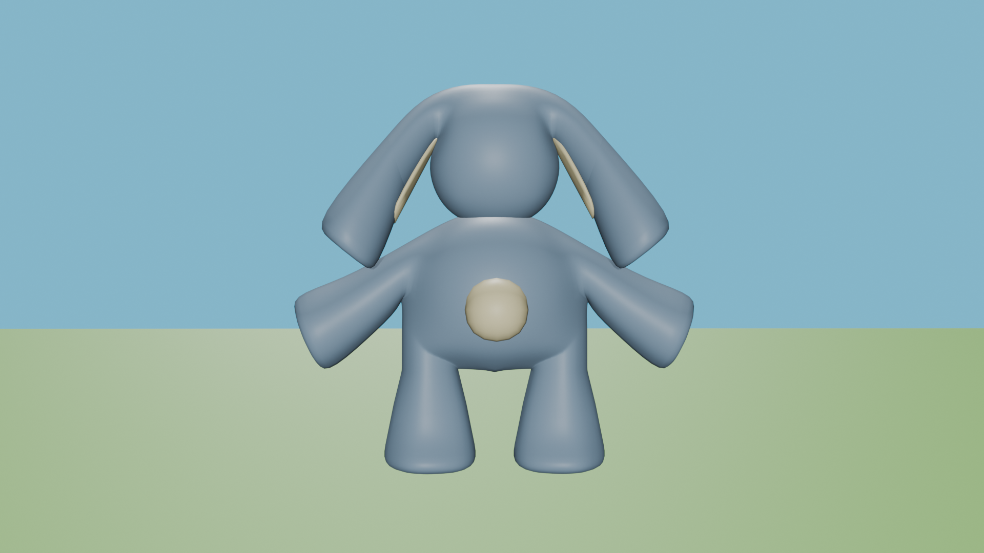 3D Bunny Model Back View
