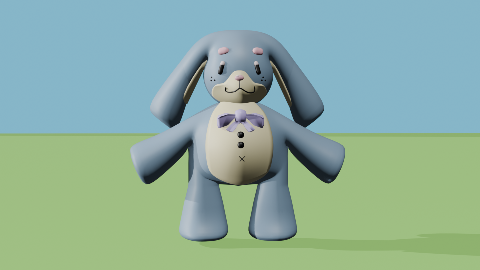 3D Bunny Model Front View